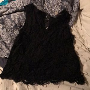 Black sleeveless top